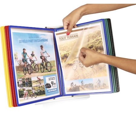 Tarifold Easy Load Desk Display Unit, 10 Assorted Color Pockets EZD791